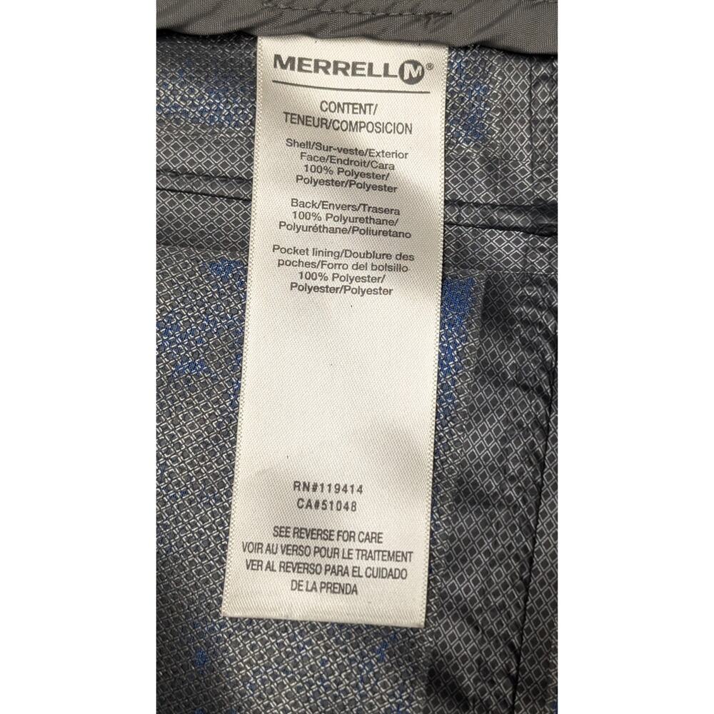 Merrell Opti-Shell Women’s XS Blue Hooded Waterproof Rain Jacket Belted - Picture 7 of 11